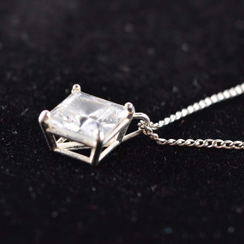 Sterling Silver and Colorless Stone Necklace