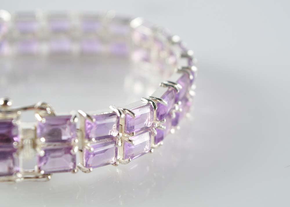 Amethyst and Blue Topaz Bracelets