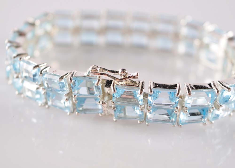Amethyst and Blue Topaz Bracelets