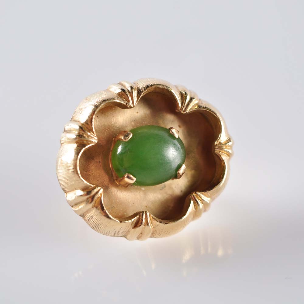 14K and Nephrite Earrings