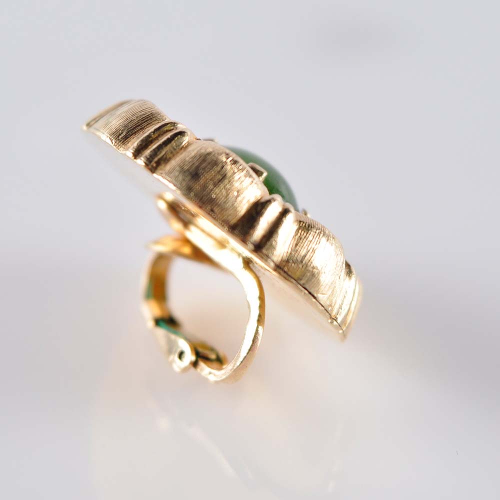 14K and Nephrite Earrings