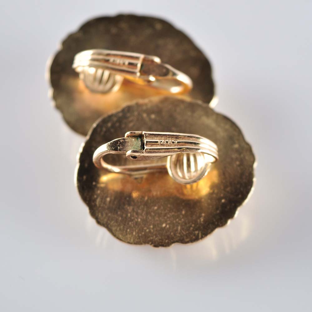 14K and Nephrite Earrings