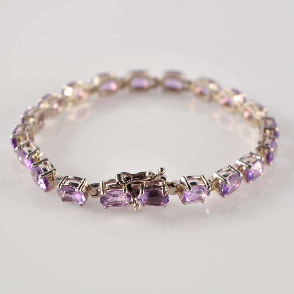 Sterling and Amethyst Bracelet
