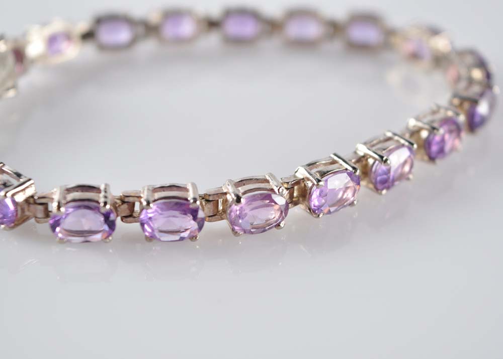 Sterling and Amethyst Bracelet