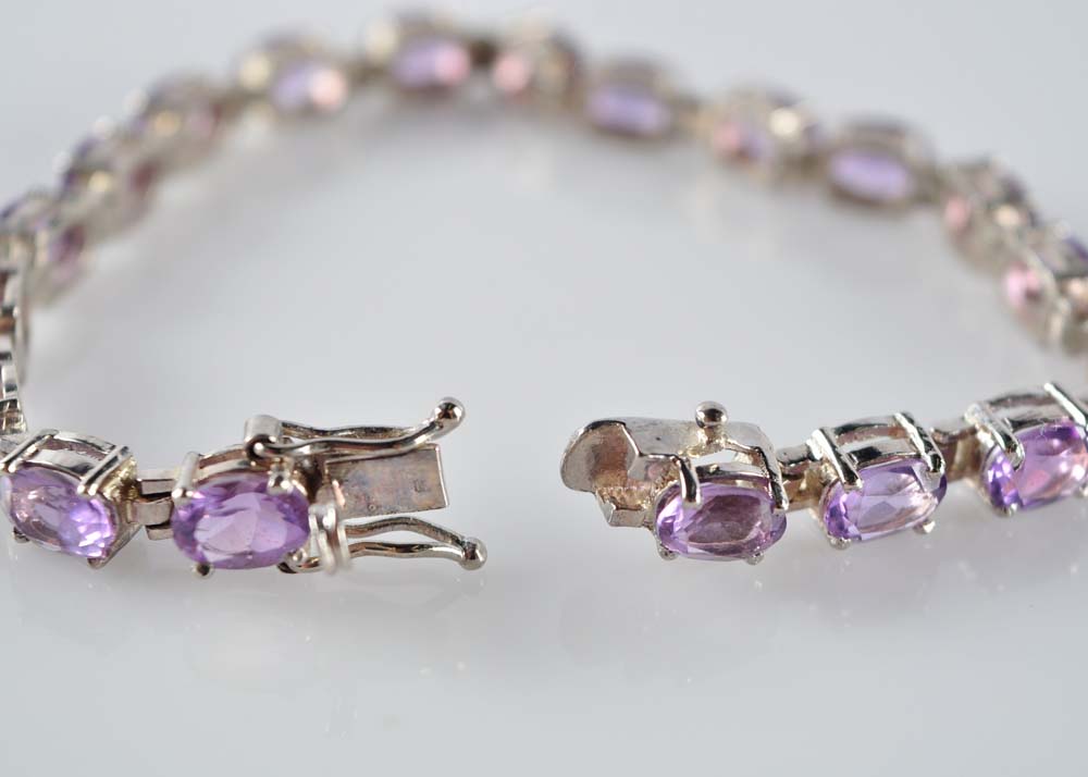 Sterling and Amethyst Bracelet