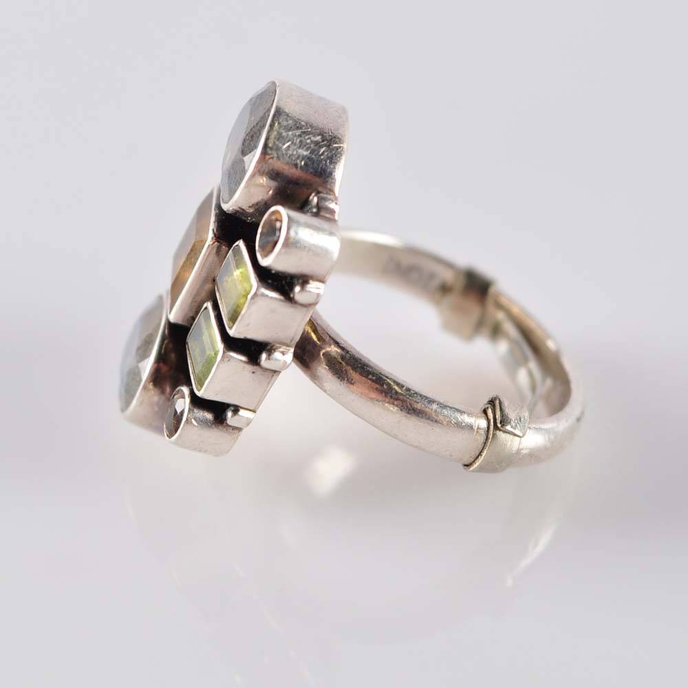 Multi-Gemstone Ring and Earring Set