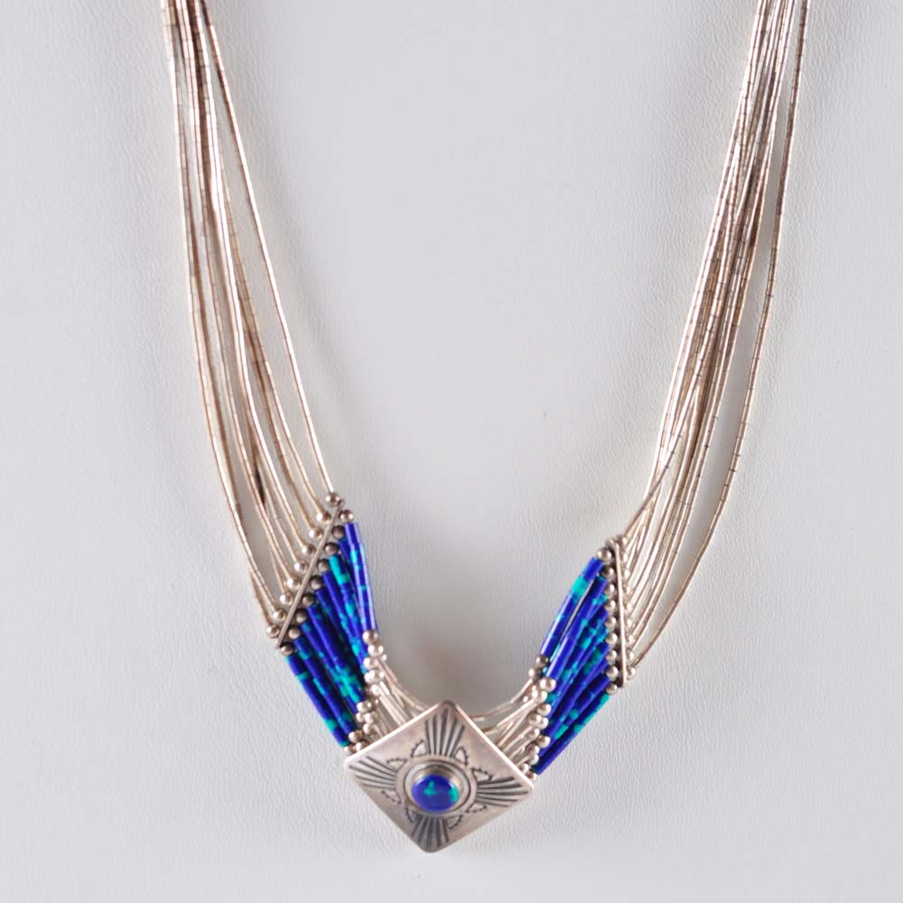 Simulated Lapis Lazuli Liquid Silver Jewelry Grouping