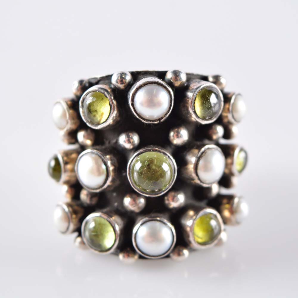 Pearl and Peridot Ring