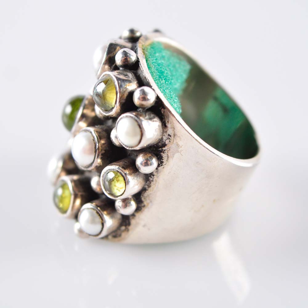 Pearl and Peridot Ring