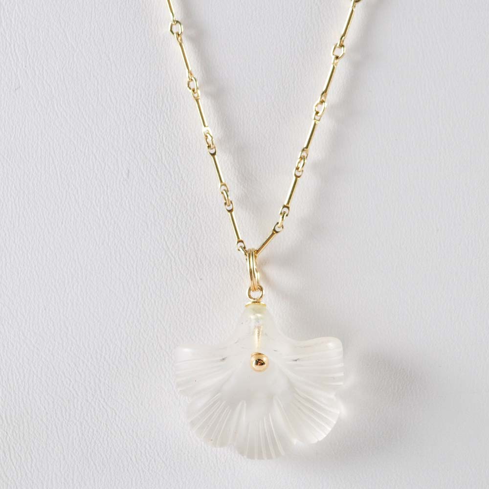 Carved Crystal and Gold-Filled Necklace