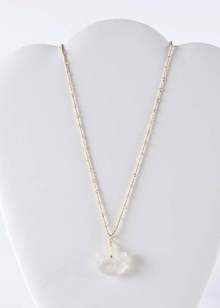 Carved Crystal and Gold-Filled Necklace