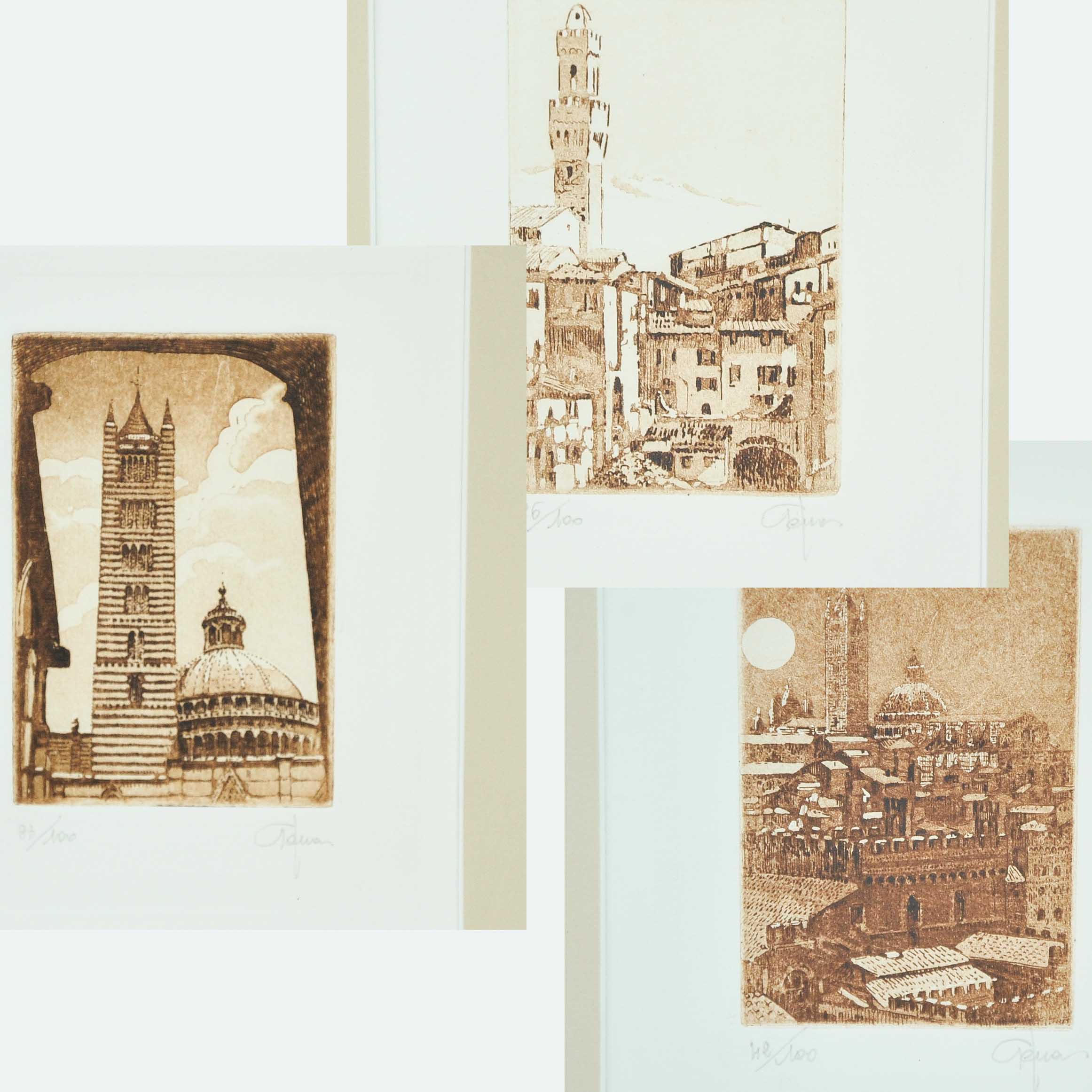 Set of Three Giorgio Ferrari Limited Edition Etchings