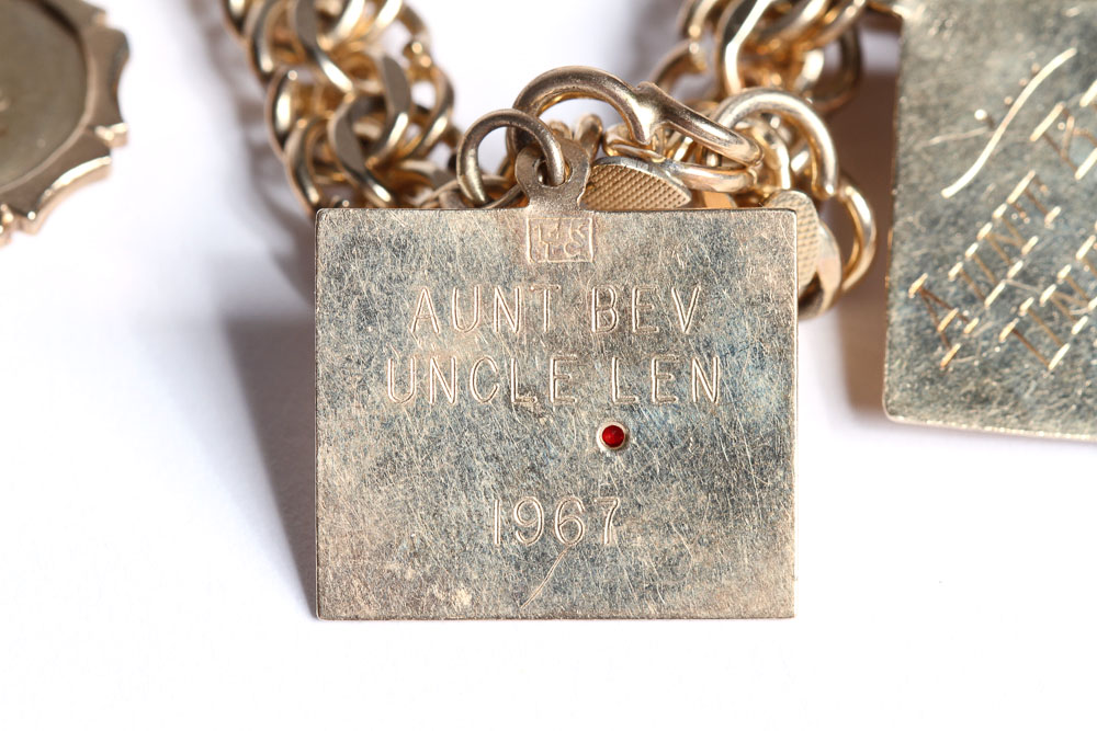 14K Gold Vintage Charms on Gold Filled Bracelet