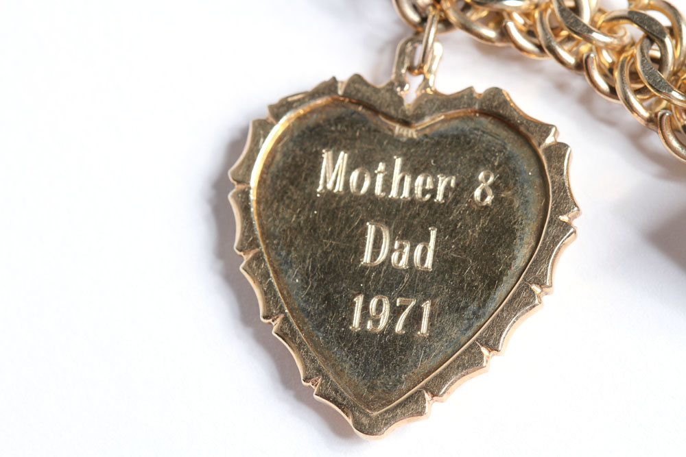 14K Gold Vintage Charms on Gold Filled Bracelet