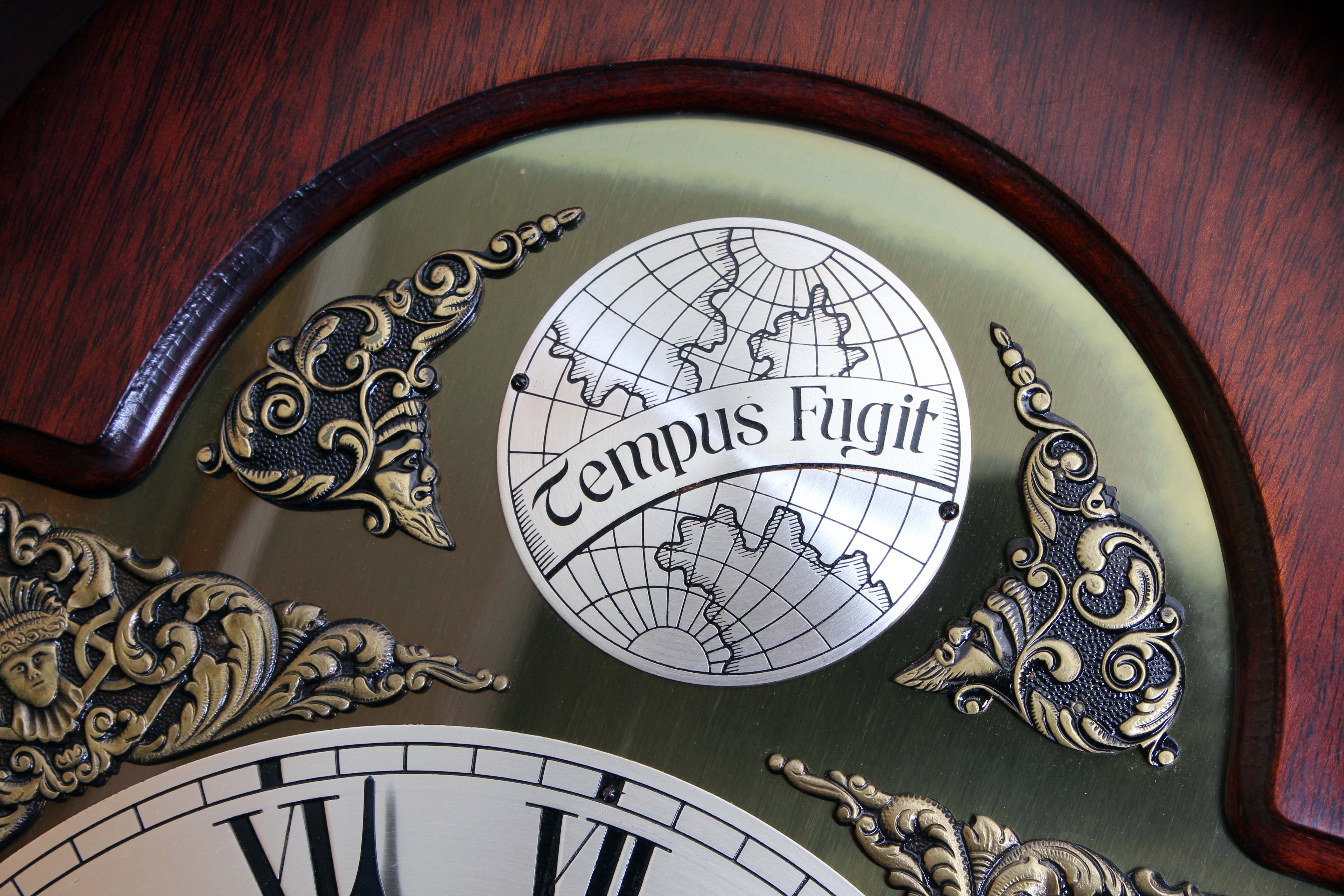 Vintage German Tempus Fugit Grandfather Clock