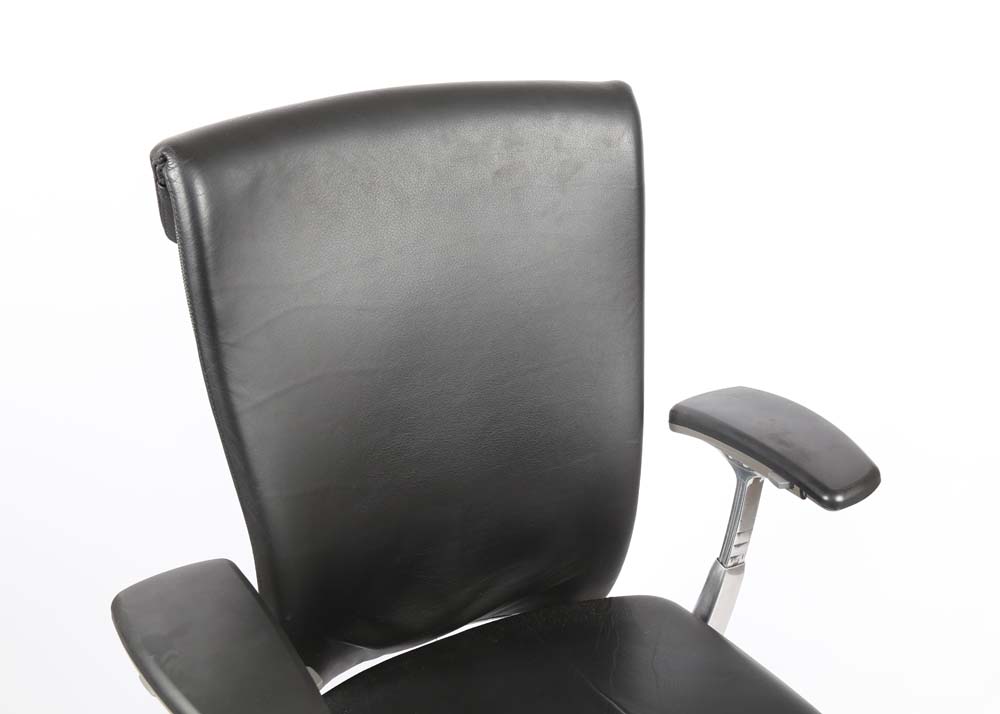 Knoll Black Leather Desk Chair