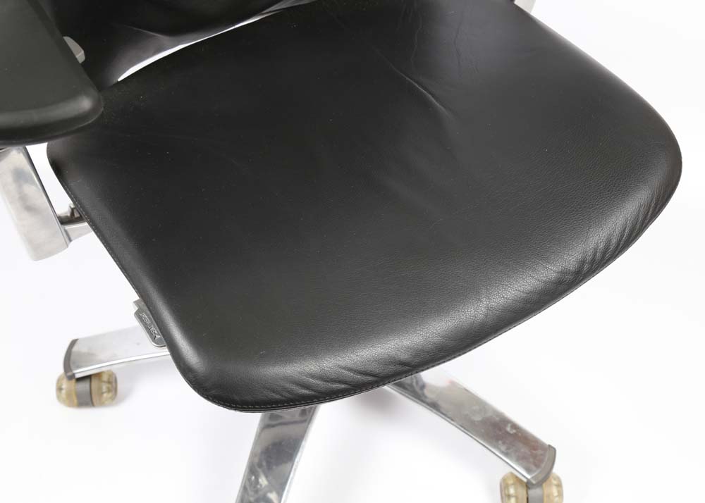 Knoll Black Leather Desk Chair