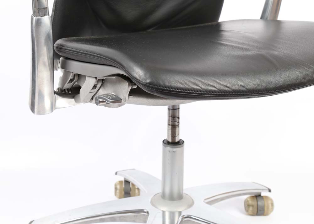 Knoll Black Leather Desk Chair