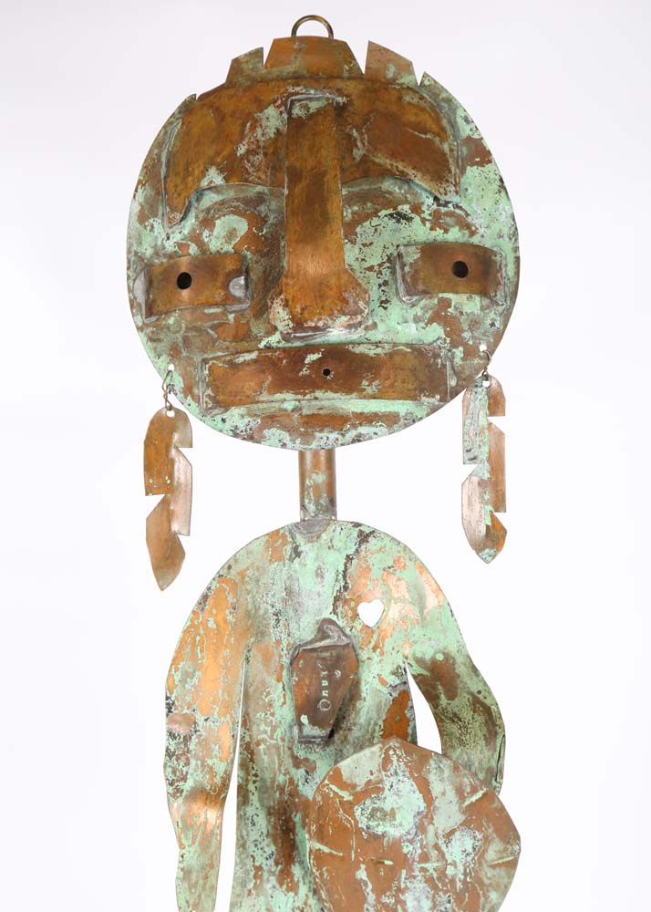 RC Thomas Signed Copper Sculpture