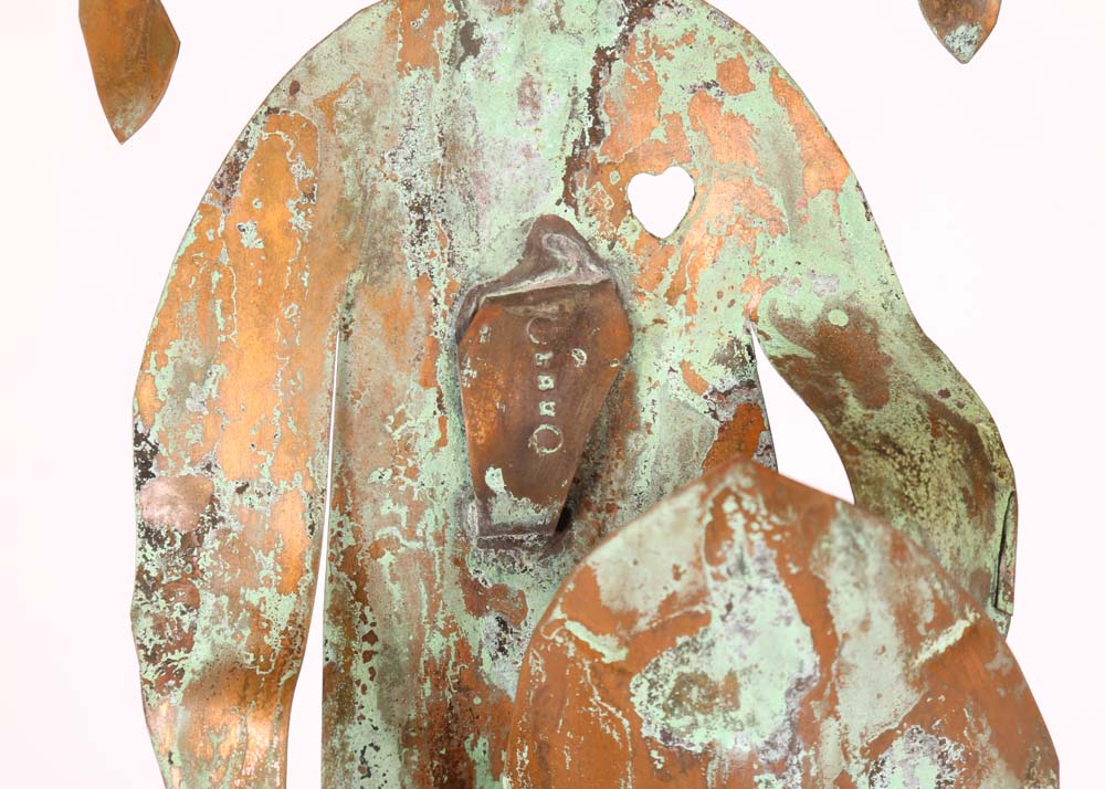 RC Thomas Signed Copper Sculpture