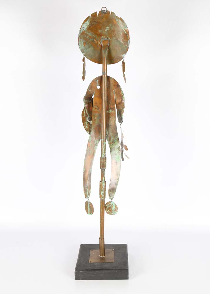 RC Thomas Signed Copper Sculpture