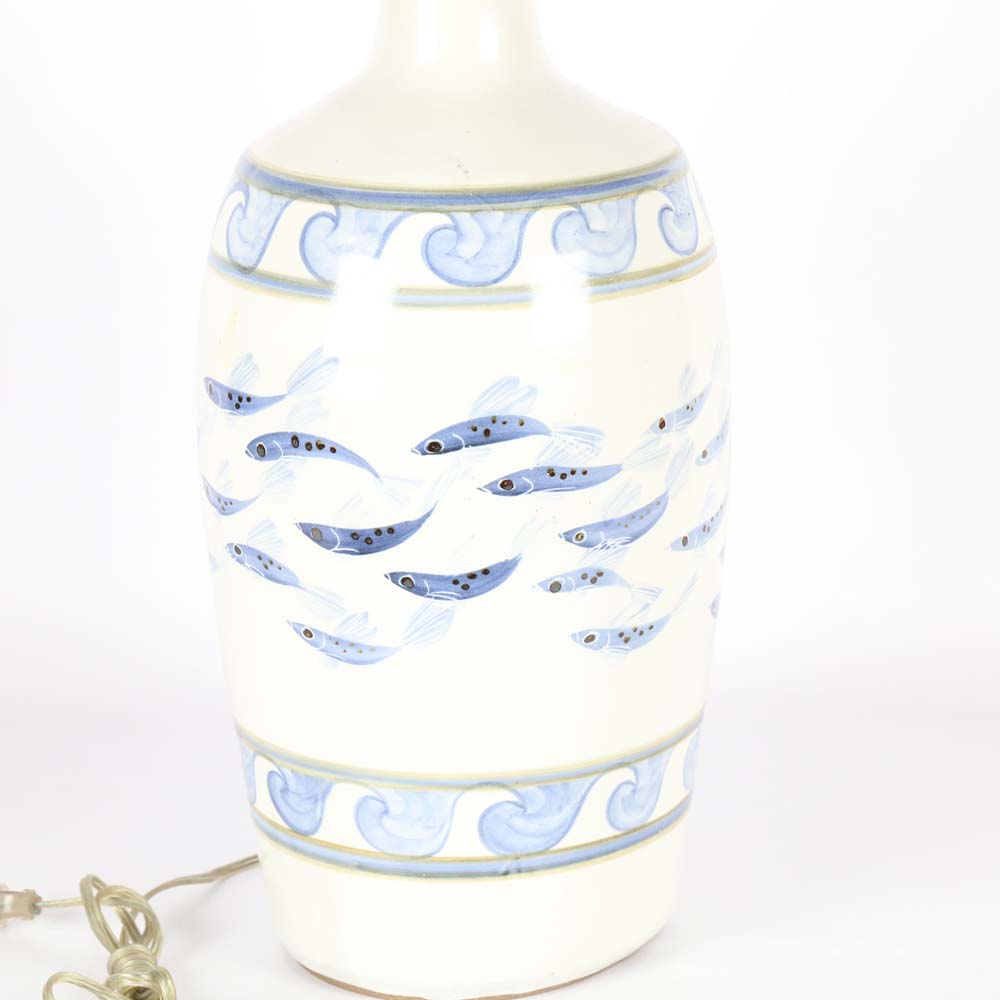 Blue and White Pottery Lamp