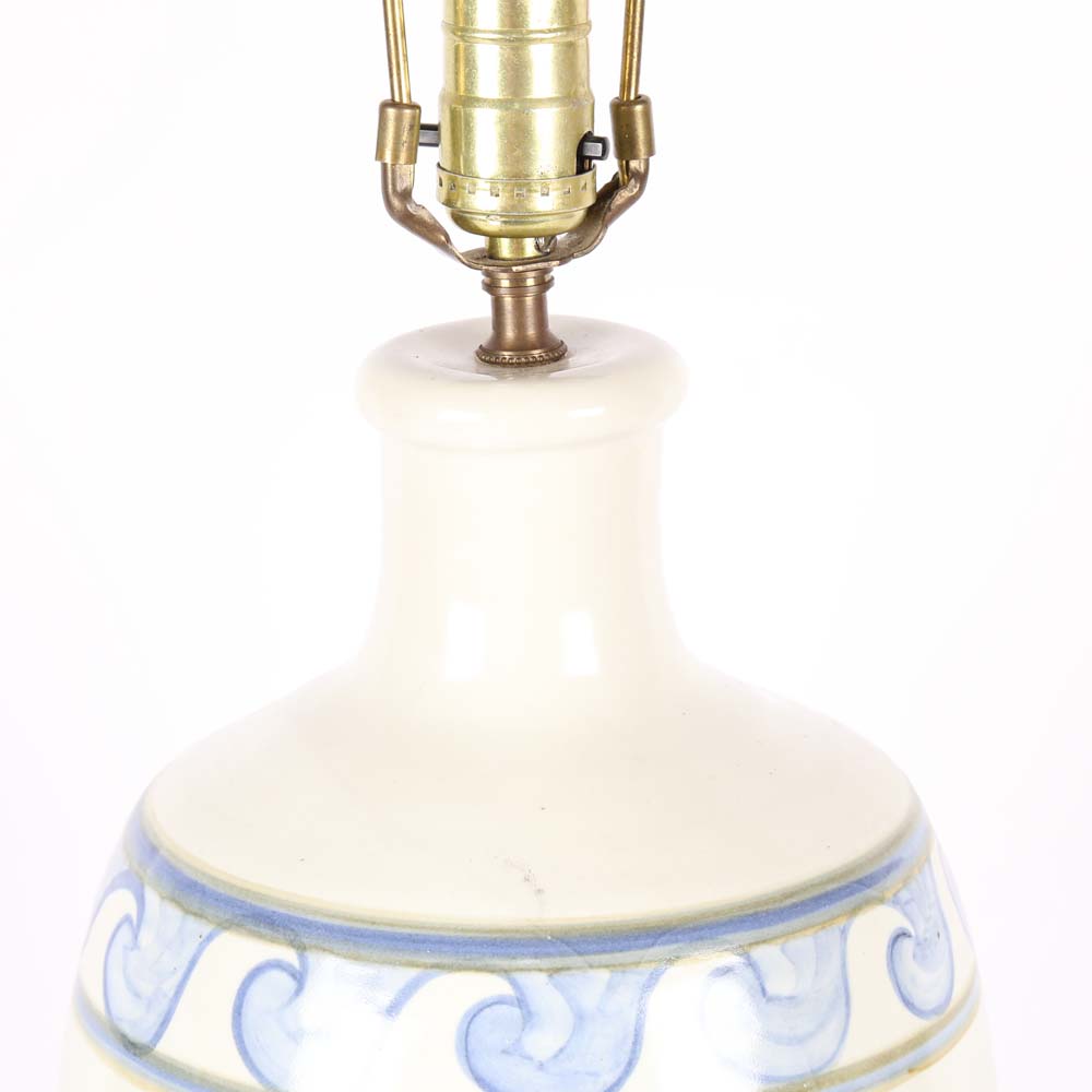 Blue and White Pottery Lamp