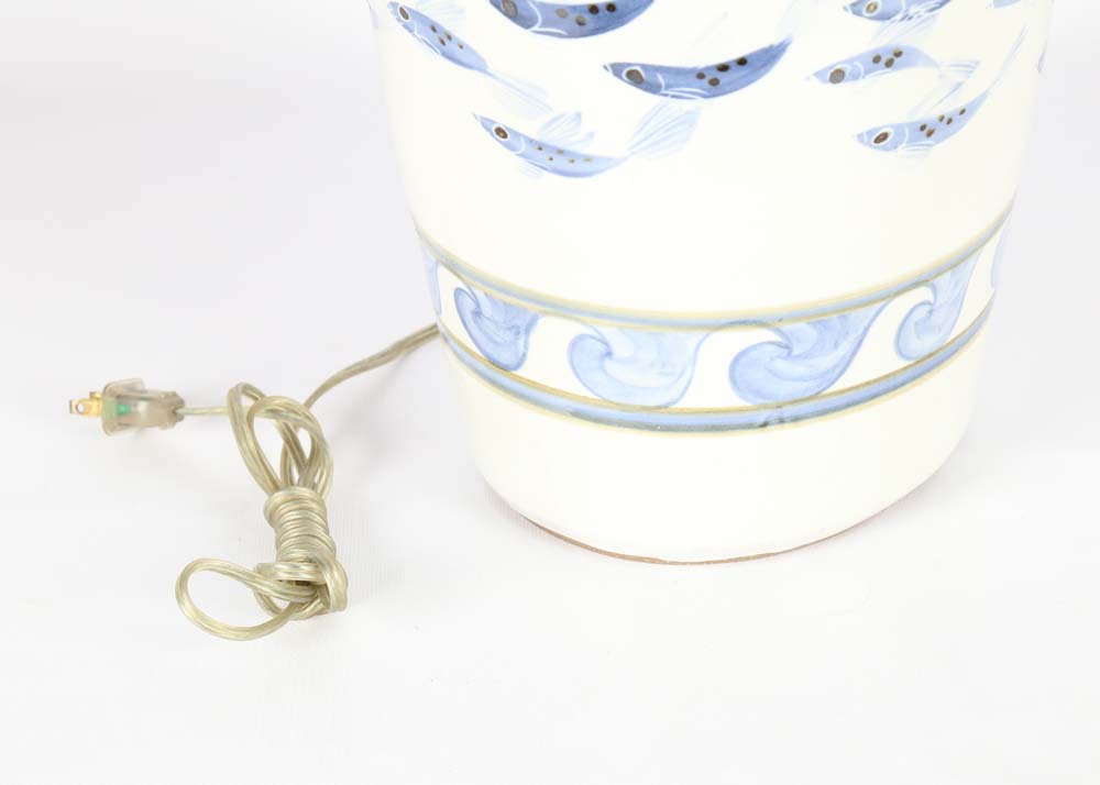 Blue and White Pottery Lamp