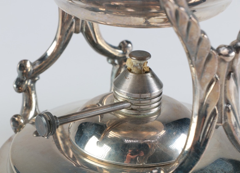 Silver on Copper Tip Teapot Burner Stand