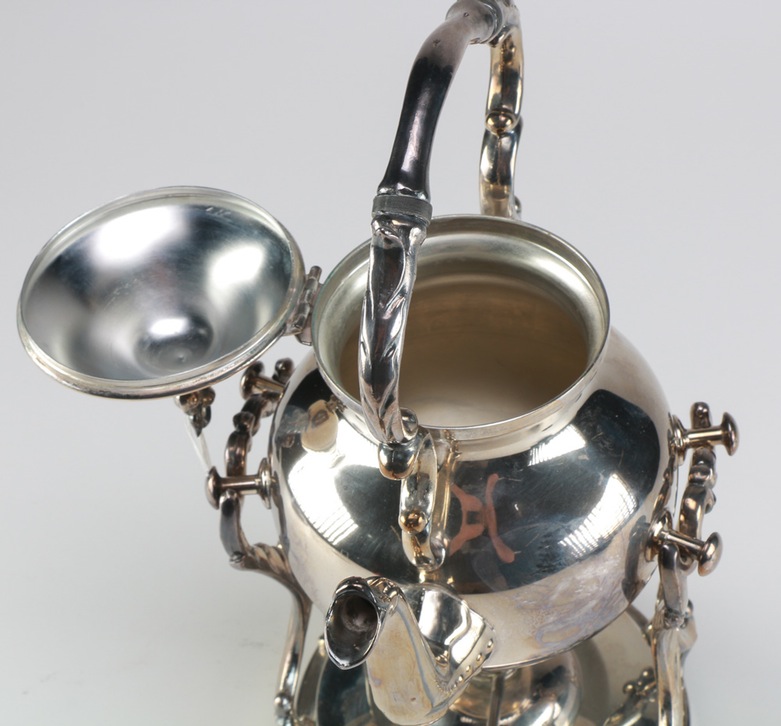 Silver on Copper Tip Teapot Burner Stand