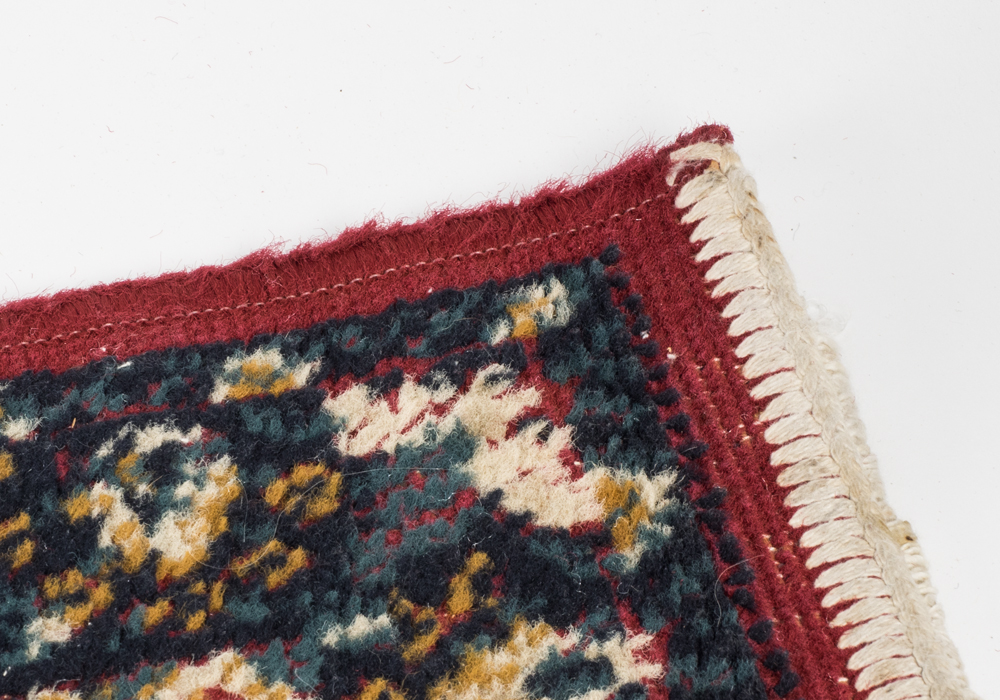 Machine-Made Persian Inspired Accent Rug in Red and Blue