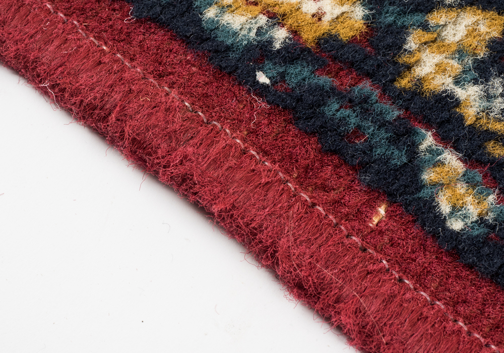 Machine-Made Persian Inspired Accent Rug in Red and Blue