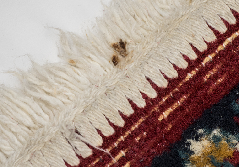 Machine-Made Persian Inspired Accent Rug in Red and Blue