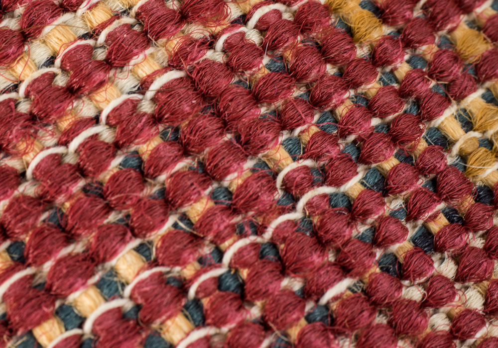 Machine-Made Persian Inspired Accent Rug in Red and Blue