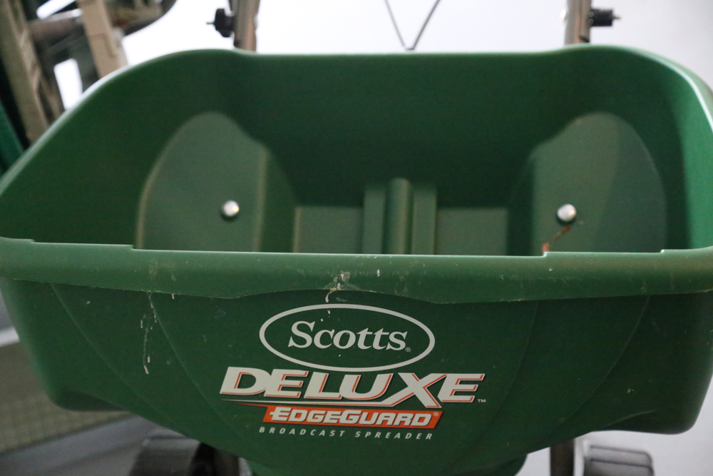 Garden Hoses and Scotts Deluxe Spreader