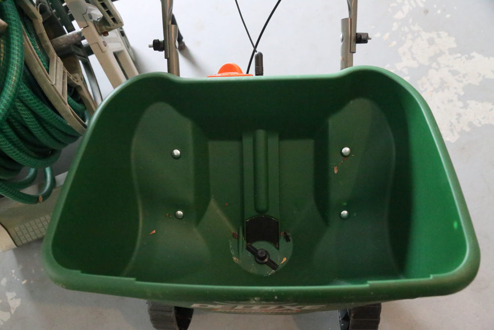 Garden Hoses and Scotts Deluxe Spreader