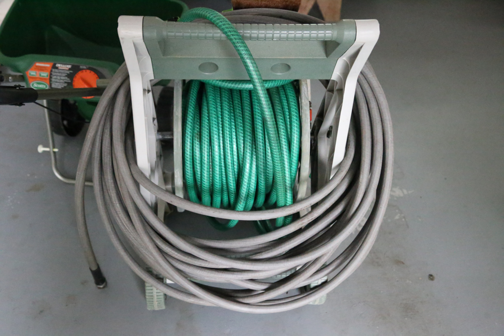 Garden Hoses and Scotts Deluxe Spreader