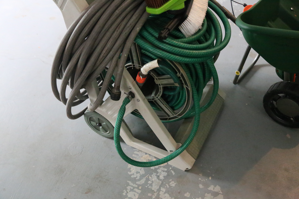 Garden Hoses and Scotts Deluxe Spreader