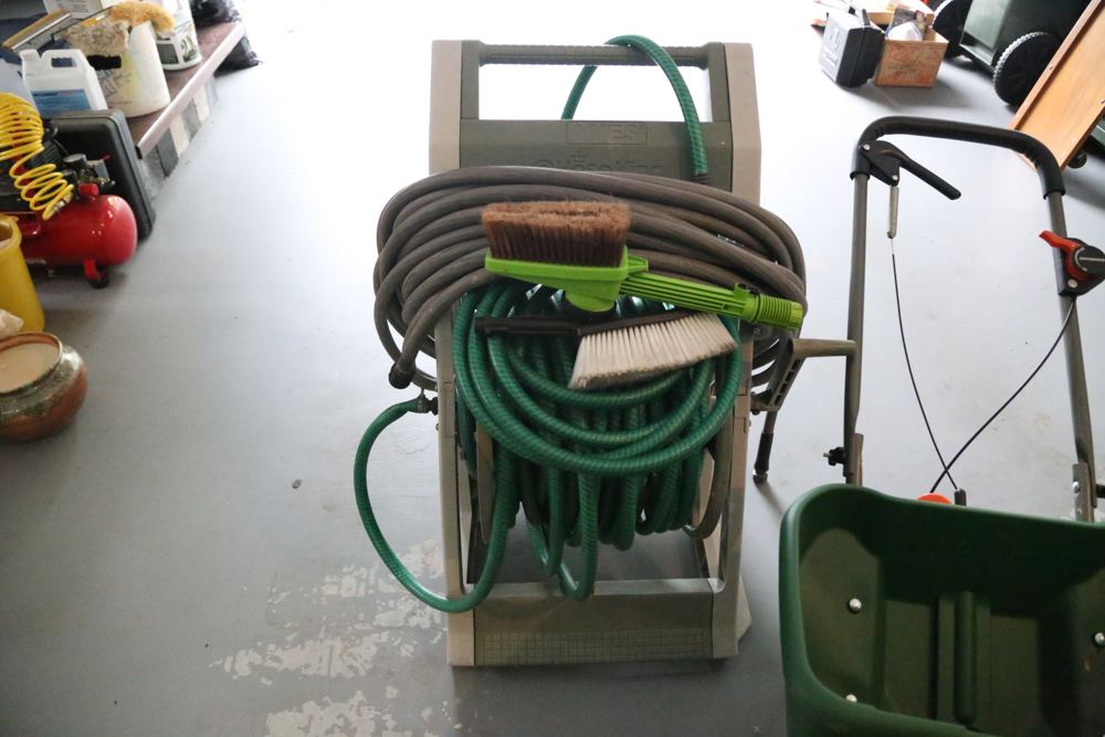 Garden Hoses and Scotts Deluxe Spreader