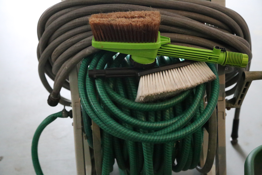 Garden Hoses and Scotts Deluxe Spreader