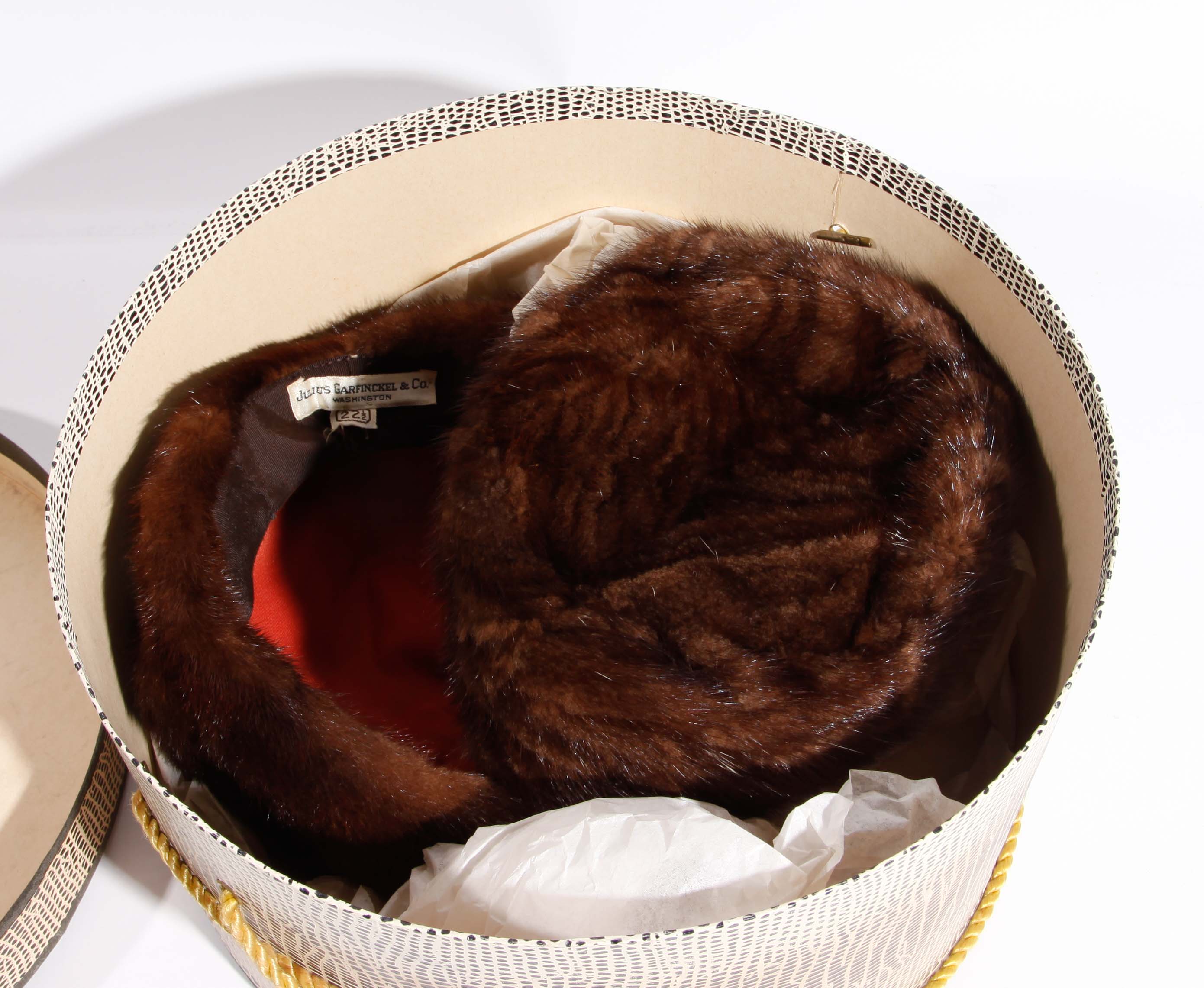 Collection of Two Fur Hats by Julius Garfinckel Co.