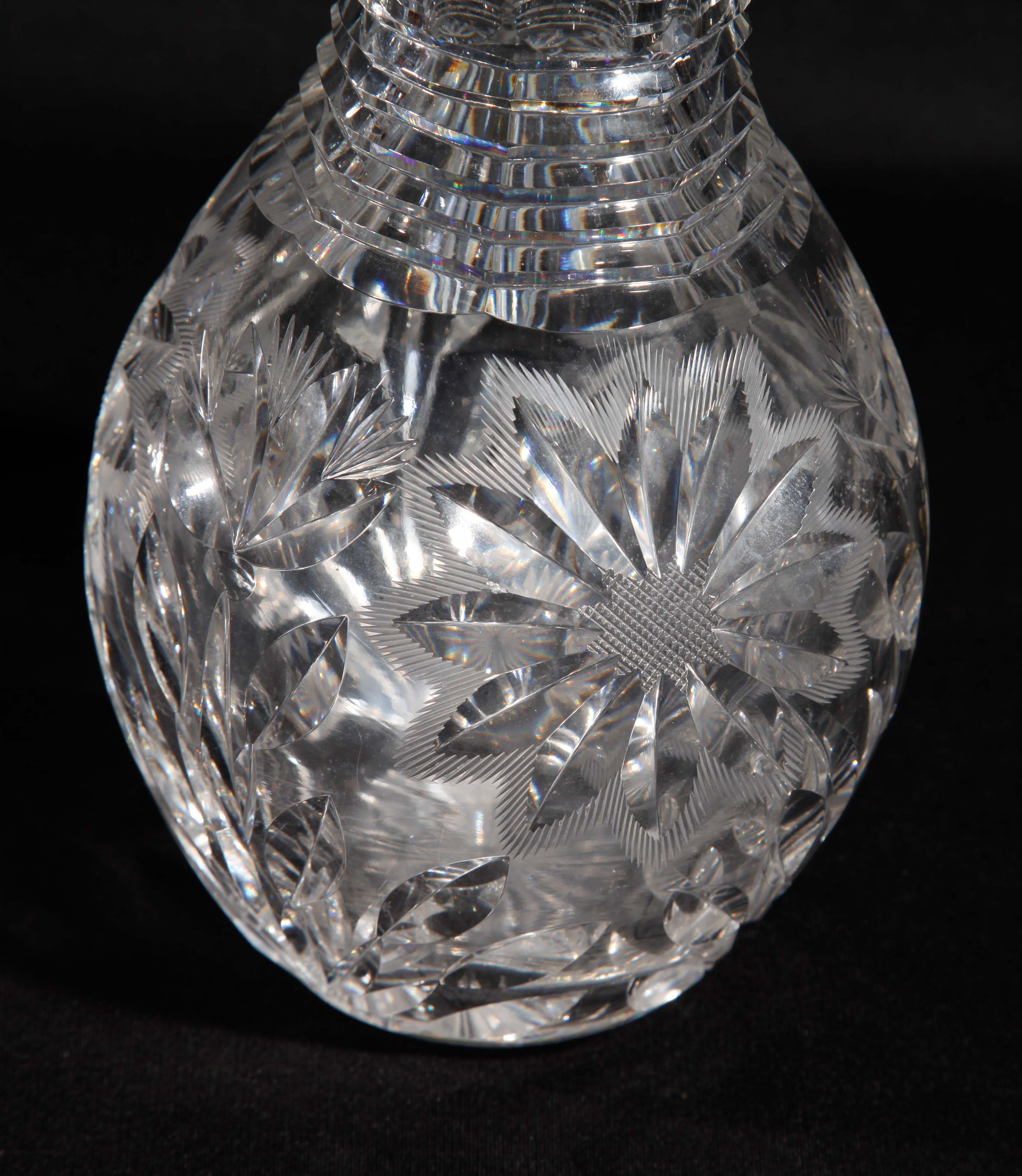 Grouping of Cut Glass Decanter and Vase