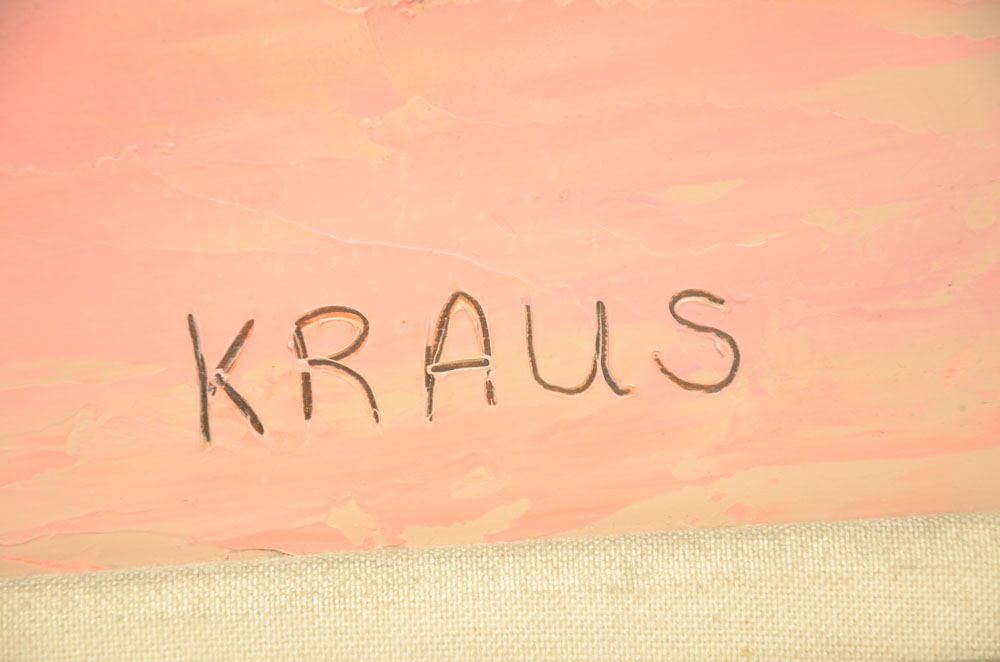 Harold Kraus Original Oil On Board, Titled "At the Beach"