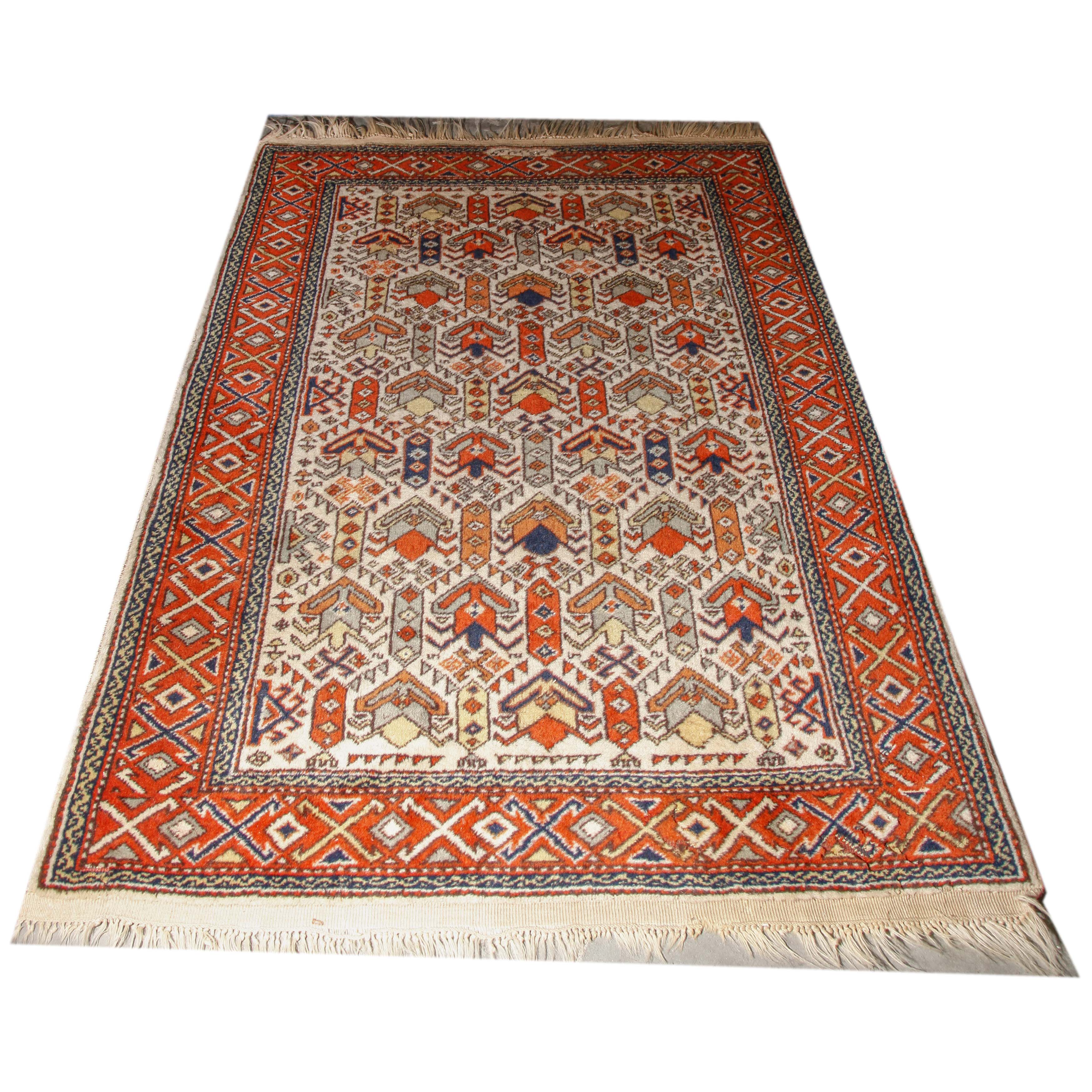 Handwoven Borjalu-Style Wool Area Rug