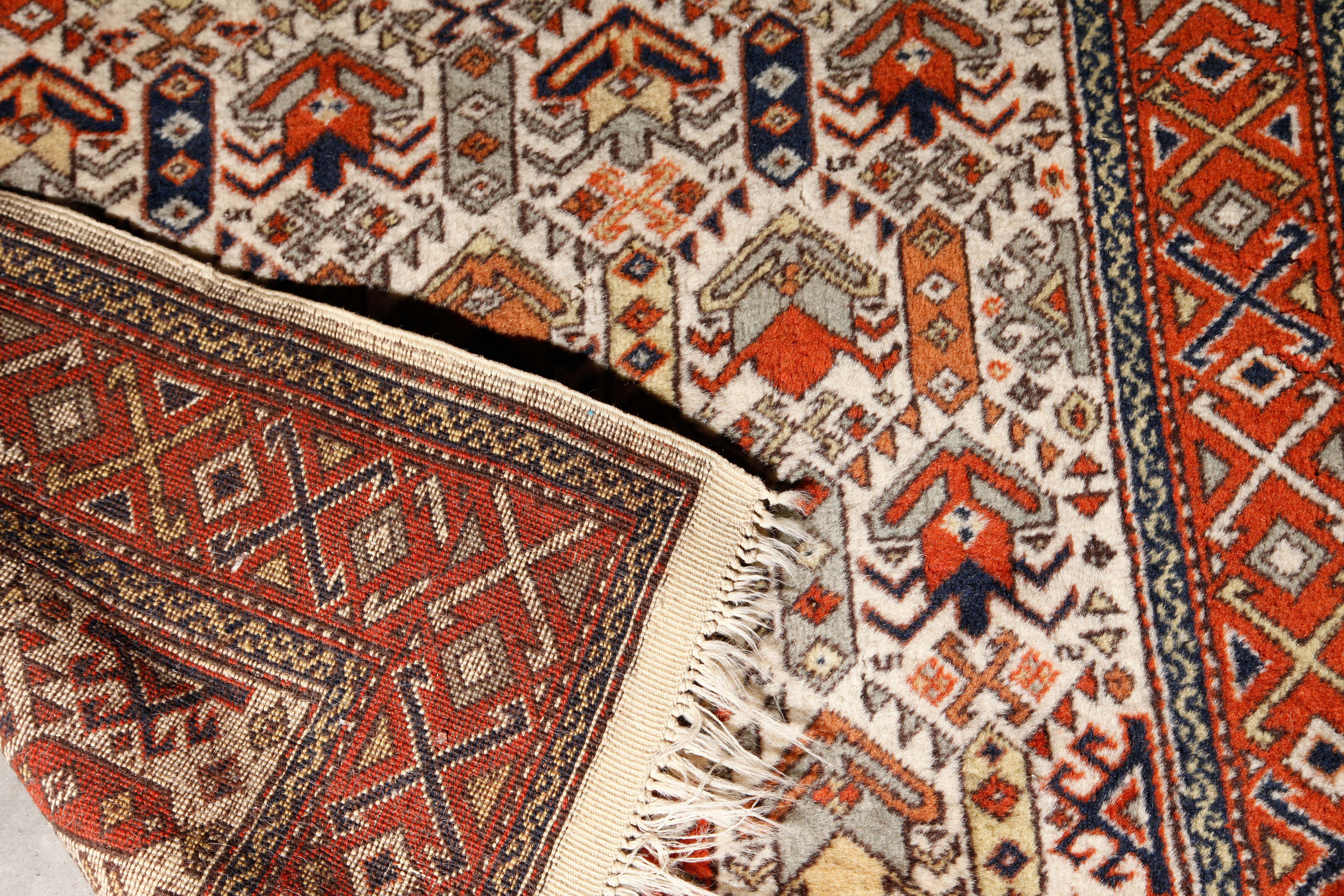 Handwoven Borjalu-Style Wool Area Rug