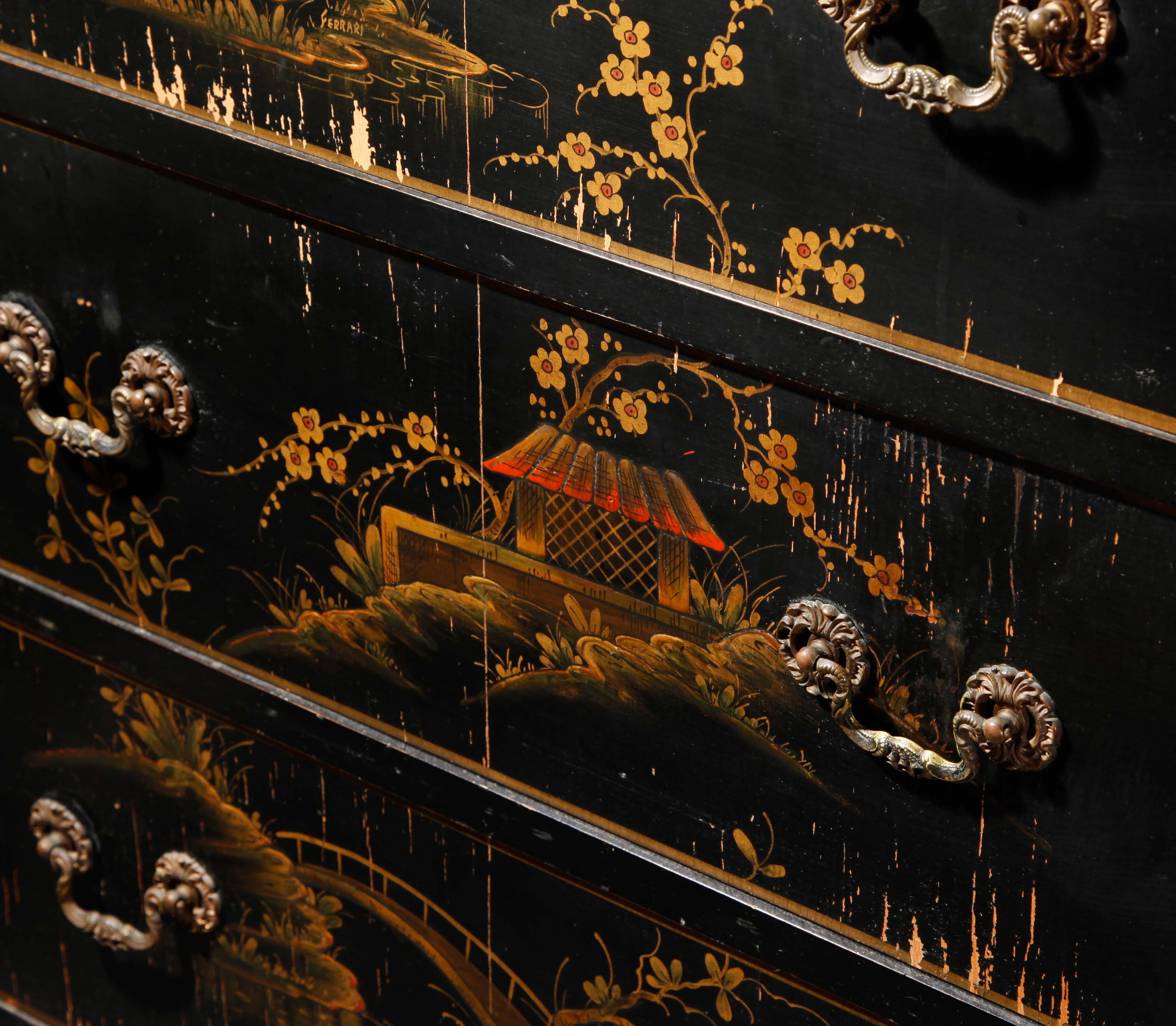 Painted Japanese Style Secretary