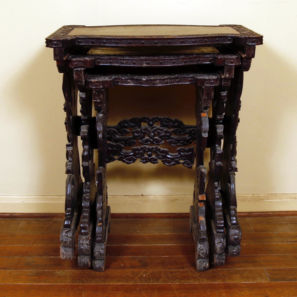 Set of Vintage Chinese Hardwood Nesting Tables