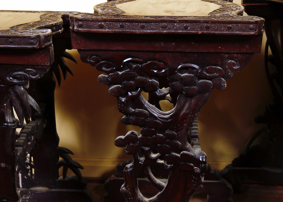 Set of Vintage Chinese Hardwood Nesting Tables