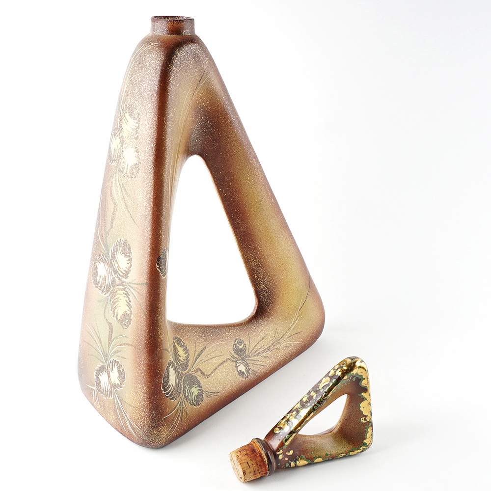 1956 Handpainted Ceramic Art Decanter by Olive Johnson