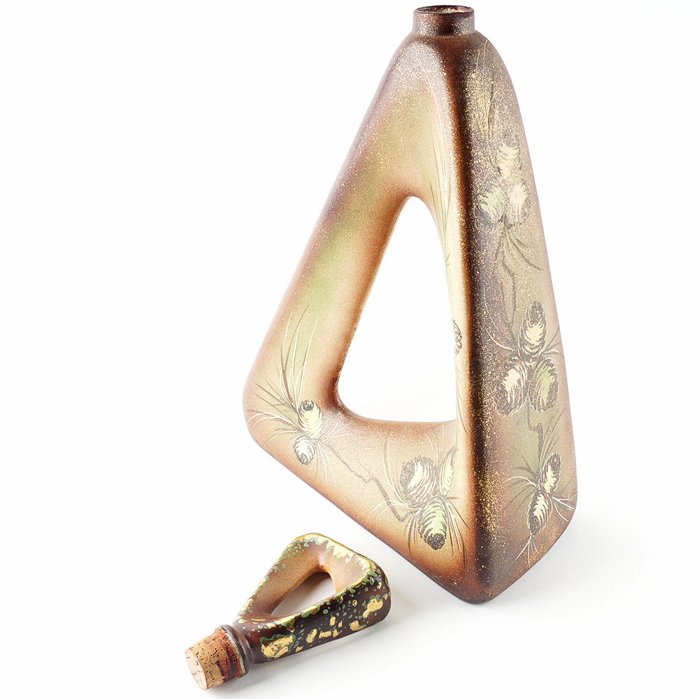 1956 Handpainted Ceramic Art Decanter by Olive Johnson